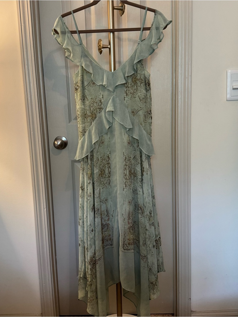 BCBGMAXAZRIA "Linnette" cold-shoulder frill dress - Picture 7 of 7